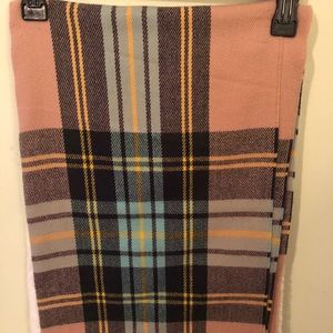 Pink plaid scarf